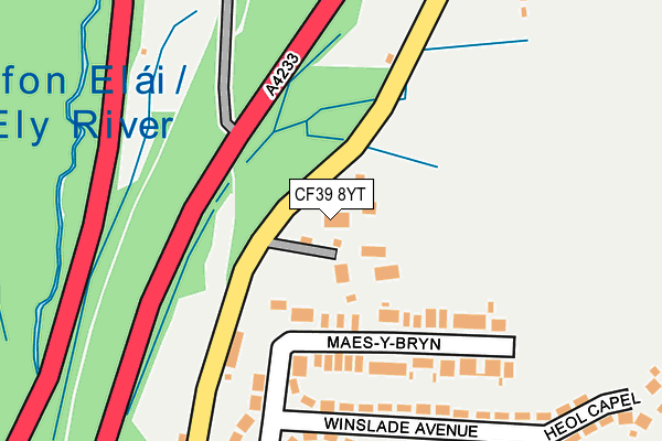 CF39 8YT map - OS OpenMap – Local (Ordnance Survey)