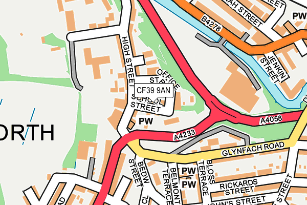 CF39 9AN map - OS OpenMap – Local (Ordnance Survey)
