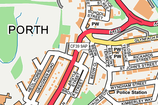 CF39 9AP map - OS OpenMap – Local (Ordnance Survey)