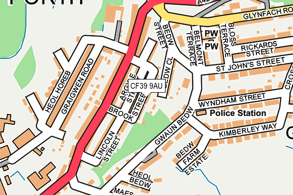 CF39 9AU map - OS OpenMap – Local (Ordnance Survey)