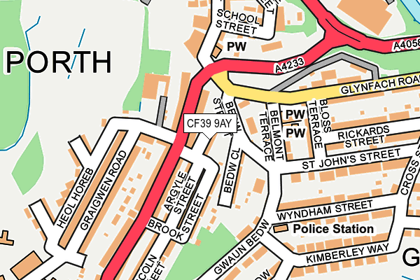 CF39 9AY map - OS OpenMap – Local (Ordnance Survey)