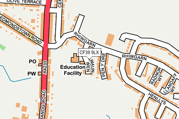 CF39 9LX map - OS OpenMap – Local (Ordnance Survey)
