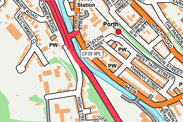 Map of PORTH PIZZA LIMITED at local scale