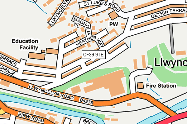 CF39 9TE map - OS OpenMap – Local (Ordnance Survey)