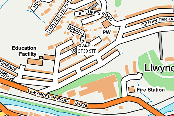 CF39 9TF map - OS OpenMap – Local (Ordnance Survey)