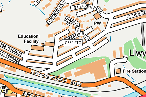 CF39 9TG map - OS OpenMap – Local (Ordnance Survey)