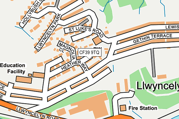 CF39 9TQ map - OS OpenMap – Local (Ordnance Survey)