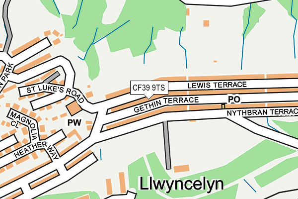 CF39 9TS map - OS OpenMap – Local (Ordnance Survey)