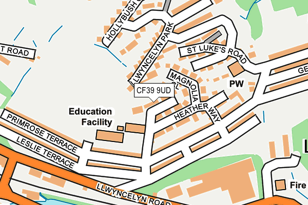 CF39 9UD map - OS OpenMap – Local (Ordnance Survey)