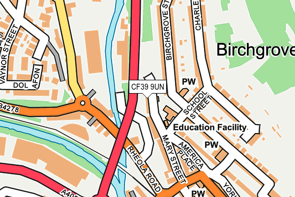 CF39 9UN map - OS OpenMap – Local (Ordnance Survey)