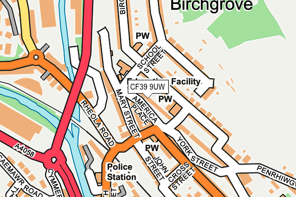 CF39 9UW map - OS OpenMap – Local (Ordnance Survey)