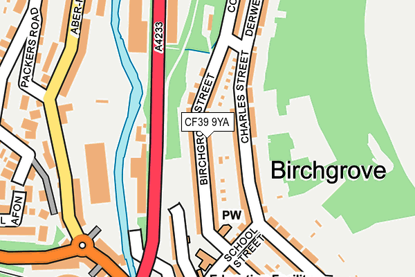 CF39 9YA map - OS OpenMap – Local (Ordnance Survey)