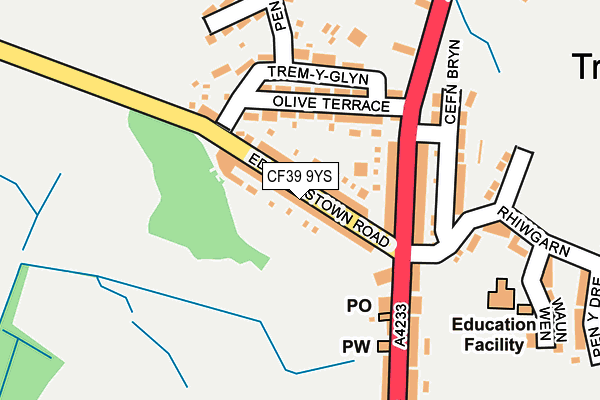 CF39 9YS map - OS OpenMap – Local (Ordnance Survey)