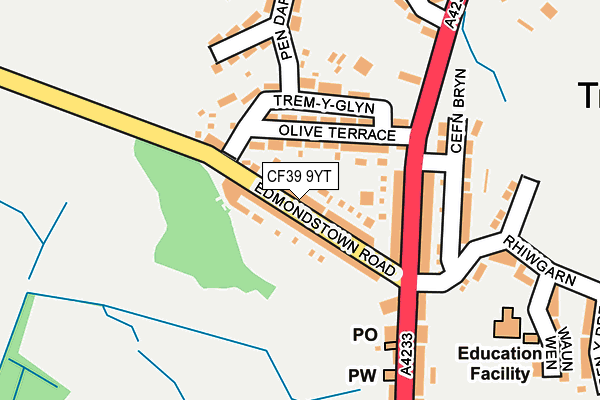 CF39 9YT map - OS OpenMap – Local (Ordnance Survey)