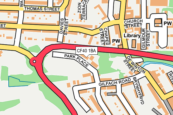 CF40 1BA map - OS OpenMap – Local (Ordnance Survey)