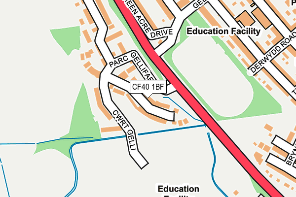 CF40 1BF map - OS OpenMap – Local (Ordnance Survey)