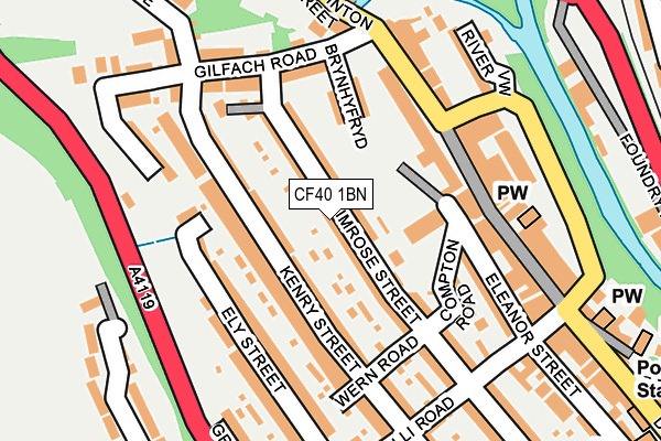 CF40 1BN map - OS OpenMap – Local (Ordnance Survey)