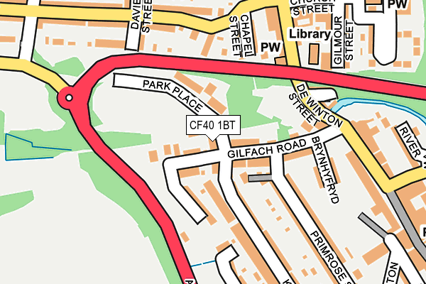 CF40 1BT map - OS OpenMap – Local (Ordnance Survey)