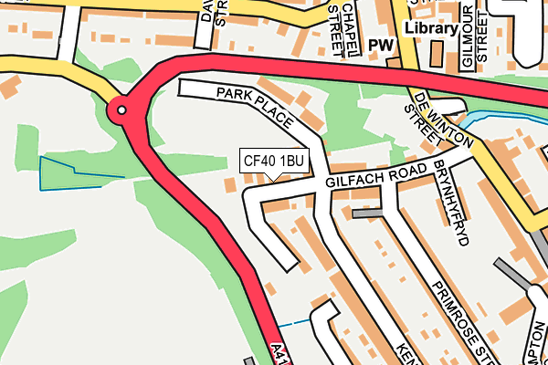 CF40 1BU map - OS OpenMap – Local (Ordnance Survey)