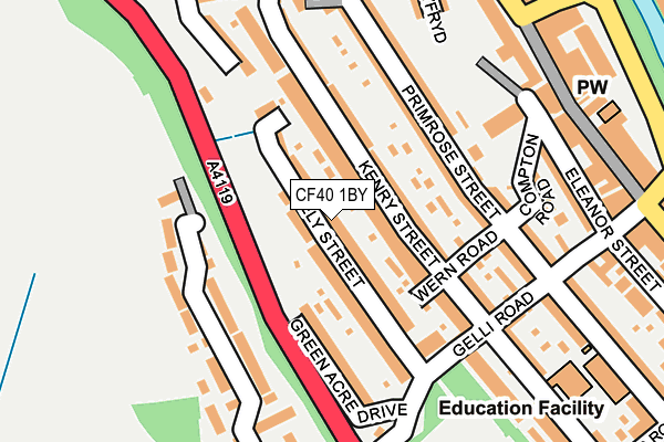 CF40 1BY map - OS OpenMap – Local (Ordnance Survey)