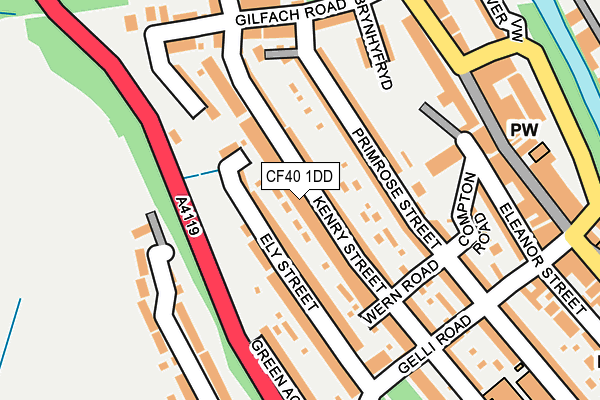 CF40 1DD map - OS OpenMap – Local (Ordnance Survey)