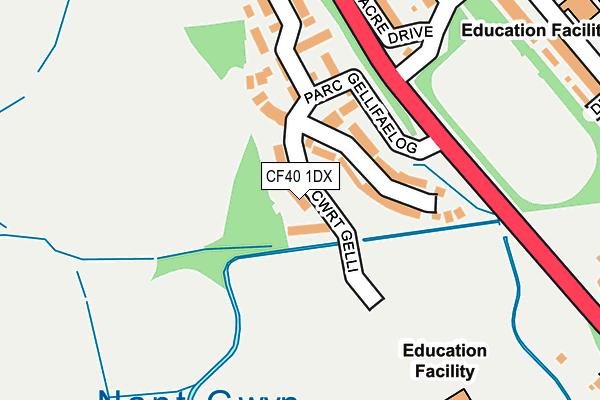 CF40 1DX map - OS OpenMap – Local (Ordnance Survey)