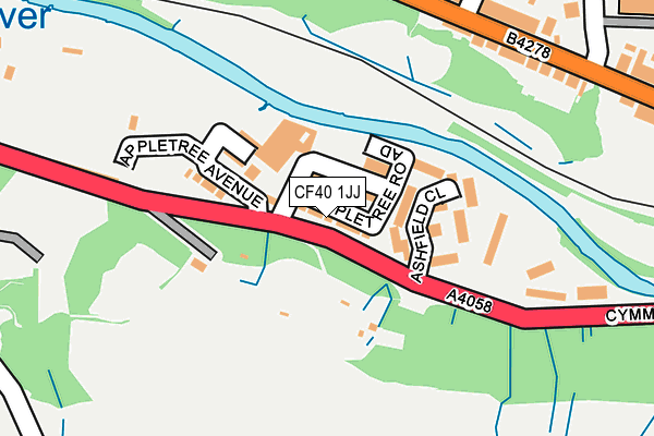 CF40 1JJ map - OS OpenMap – Local (Ordnance Survey)