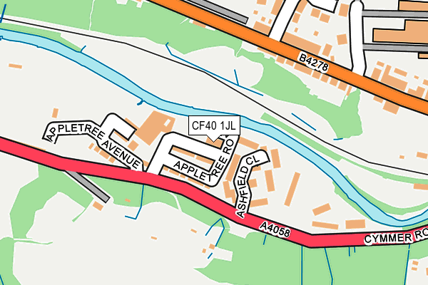 CF40 1JL map - OS OpenMap – Local (Ordnance Survey)