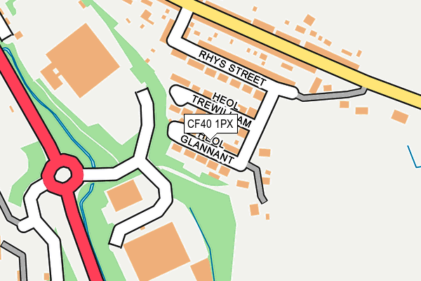 CF40 1PX map - OS OpenMap – Local (Ordnance Survey)