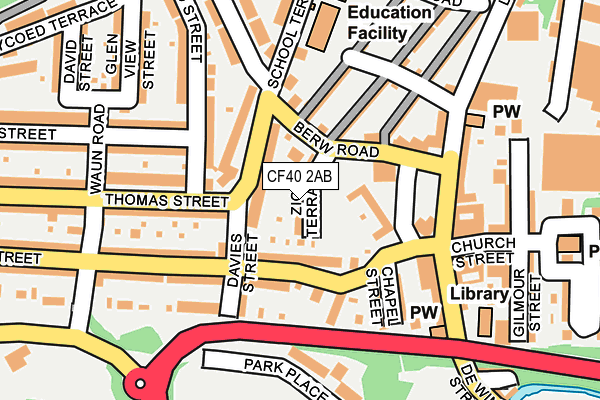 CF40 2AB map - OS OpenMap – Local (Ordnance Survey)