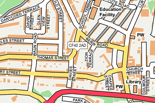 CF40 2AD map - OS OpenMap – Local (Ordnance Survey)