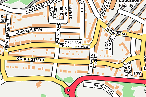 CF40 2AH map - OS OpenMap – Local (Ordnance Survey)