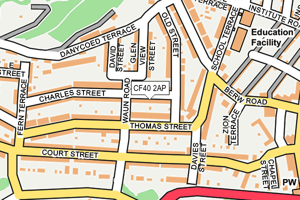 CF40 2AP map - OS OpenMap – Local (Ordnance Survey)