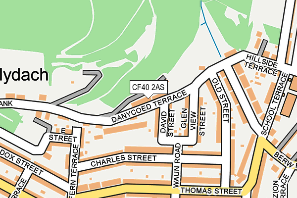 CF40 2AS map - OS OpenMap – Local (Ordnance Survey)