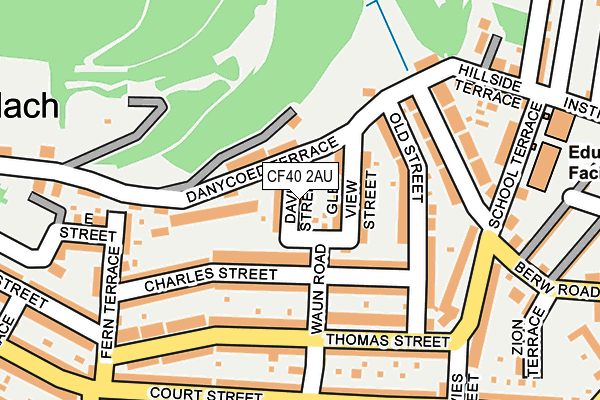 CF40 2AU map - OS OpenMap – Local (Ordnance Survey)