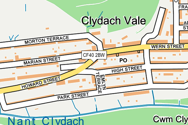 CF40 2BW map - OS OpenMap – Local (Ordnance Survey)