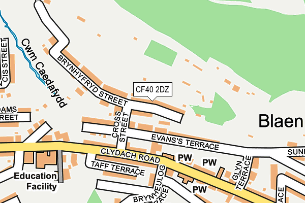 CF40 2DZ map - OS OpenMap – Local (Ordnance Survey)