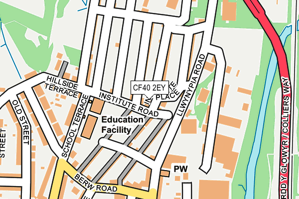 CF40 2EY map - OS OpenMap – Local (Ordnance Survey)