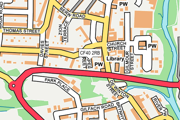 CF40 2RB map - OS OpenMap – Local (Ordnance Survey)