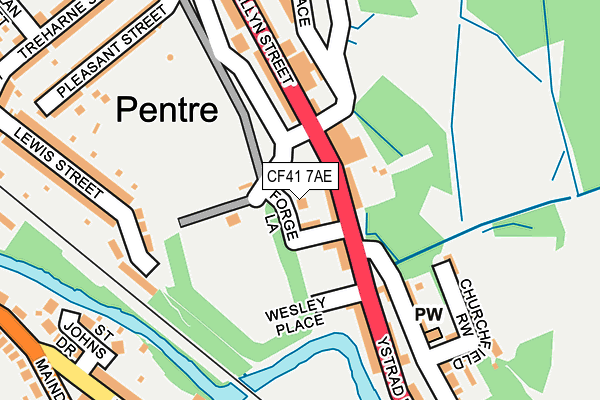 CF41 7AE map - OS OpenMap – Local (Ordnance Survey)