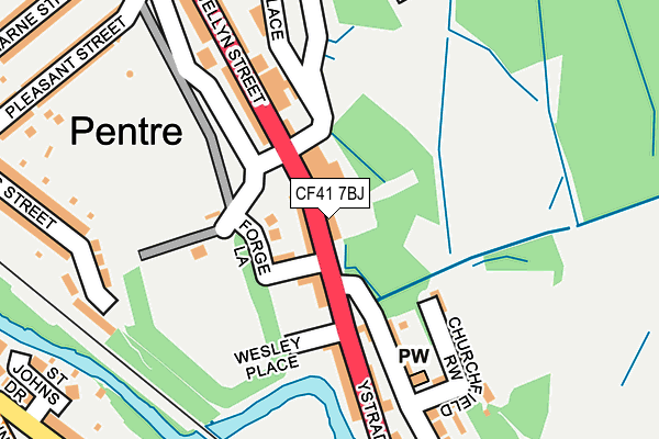 CF41 7BJ map - OS OpenMap – Local (Ordnance Survey)