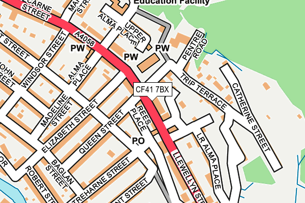 CF41 7BX map - OS OpenMap – Local (Ordnance Survey)