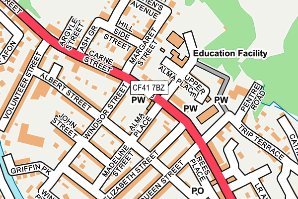 CF41 7BZ map - OS OpenMap – Local (Ordnance Survey)