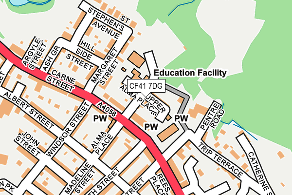 CF41 7DG map - OS OpenMap – Local (Ordnance Survey)