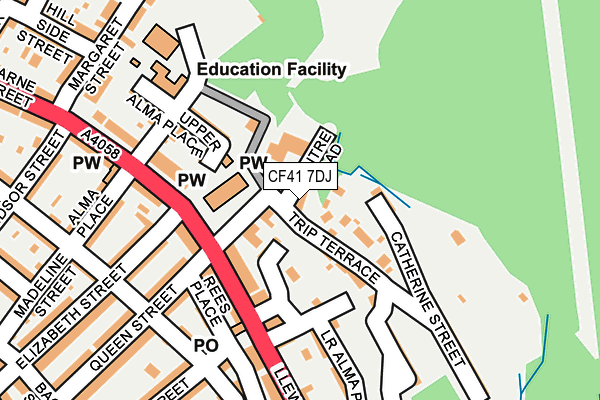 CF41 7DJ map - OS OpenMap – Local (Ordnance Survey)