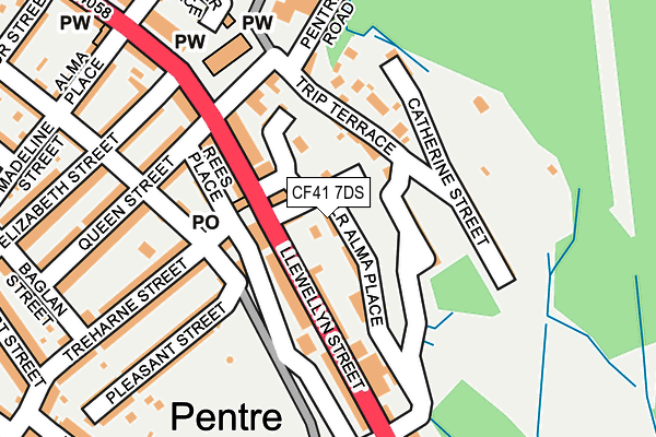 CF41 7DS map - OS OpenMap – Local (Ordnance Survey)