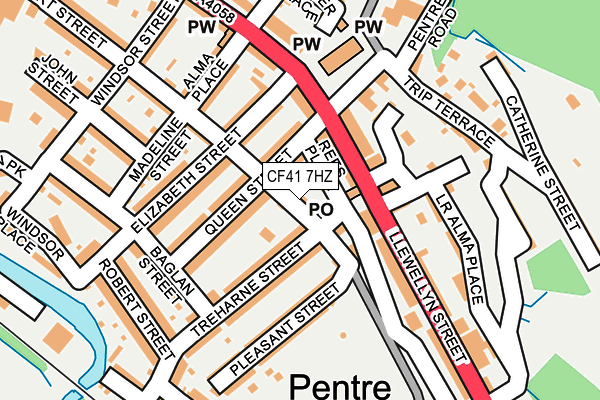 CF41 7HZ map - OS OpenMap – Local (Ordnance Survey)