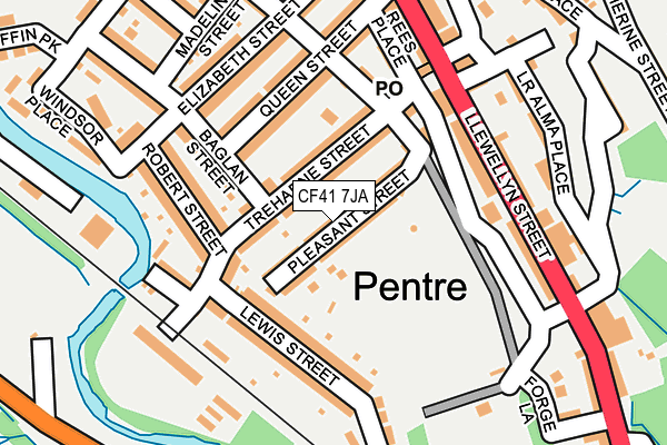 CF41 7JA map - OS OpenMap – Local (Ordnance Survey)