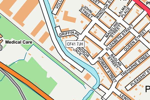 CF41 7JH map - OS OpenMap – Local (Ordnance Survey)