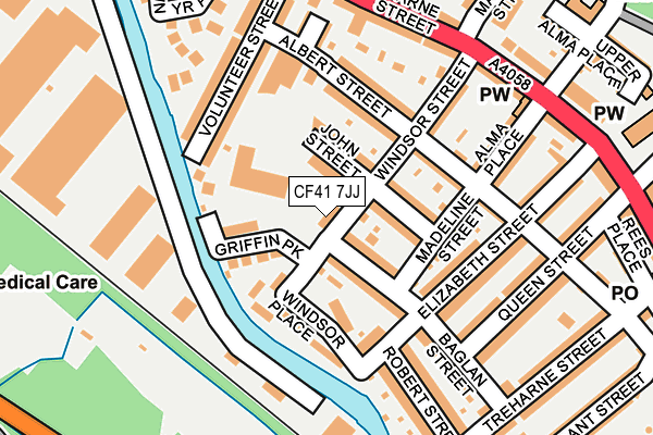 CF41 7JJ map - OS OpenMap – Local (Ordnance Survey)